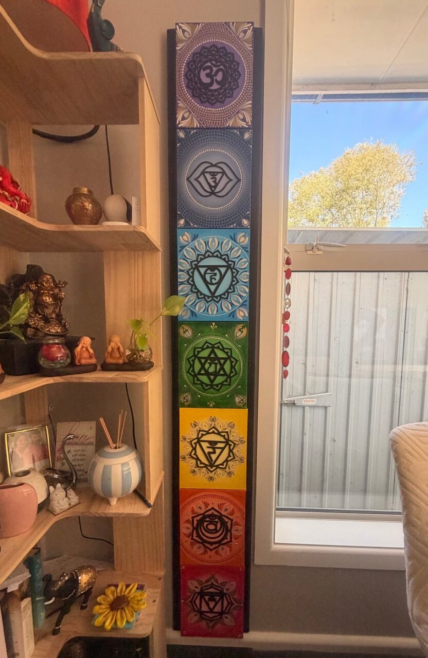 Crafts Bucket - hand-painted chakra wall hanging in Timaru